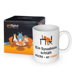 getDigital Küche^Ein Sysadmin schläft nicht Becher