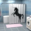 getDigital Badezimmer^Einhorn-Silhouette Duschvorhang