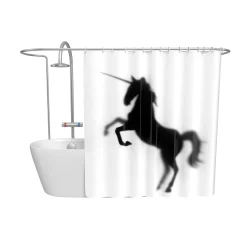 getDigital Badezimmer^Einhorn-Silhouette Duschvorhang