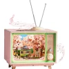 Robotime Holzbausätze^Sakura Traumtour Retro TV Spieluhr Holzbausatz