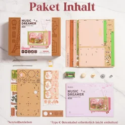 Robotime Holzbausätze^Sakura Traumtour Retro TV Spieluhr Holzbausatz